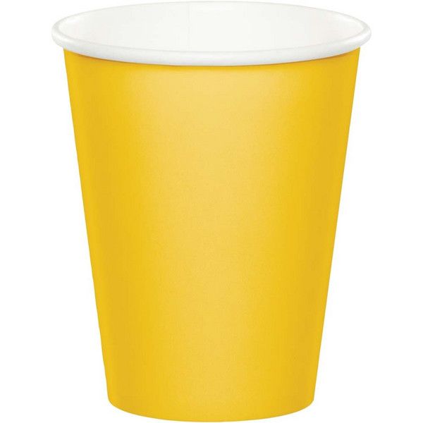 9 oz Paper Cup Schoolbus Yellow 24 Ct