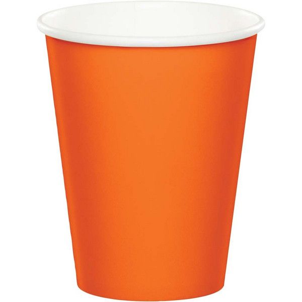 9 oz Paper Cup Sunkissed Orange 24 Ct