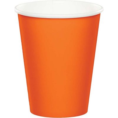 9 oz Paper Cup Sunkissed Orange 24 Ct