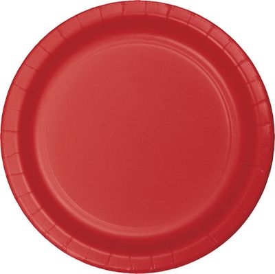 9&quot; Paper Luncheon Plate Classic Red 24 Ct