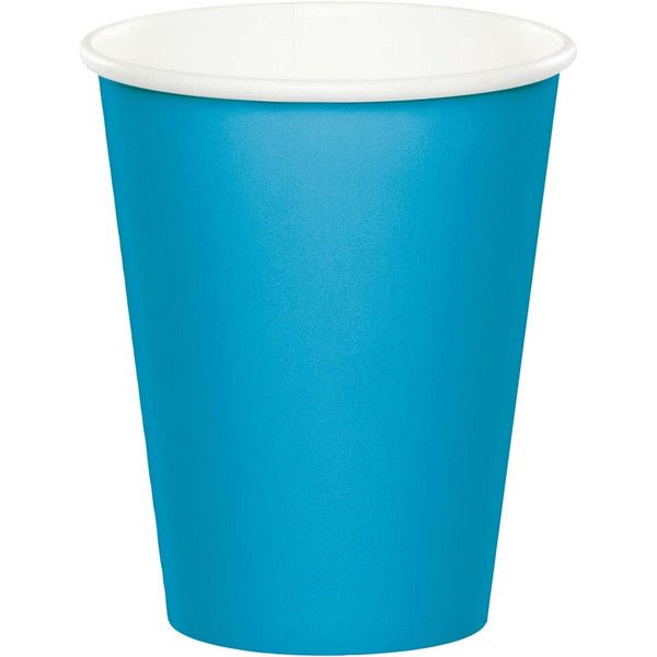 9 oz Paper Cup Turquoise 24 Ct