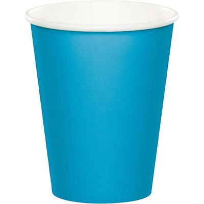 9 oz Paper Cup Turquoise 24 Ct