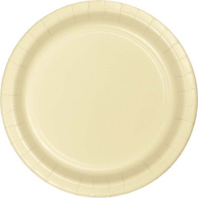 9&quot; Paper Luncheon Plate Ivory 24 Ct