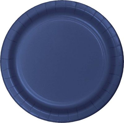 9&quot; Paper Luncheon Plate Navy 24 Ct