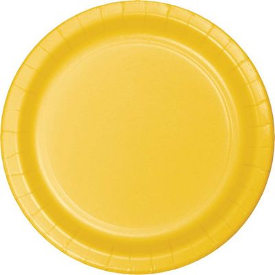 9&quot; Paper Luncheon Plate Schoolbus Yellow 24 Ct