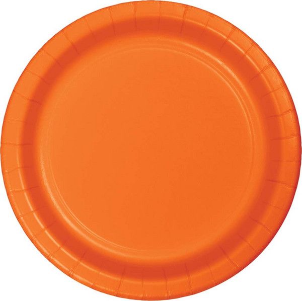 9&quot; Paper Luncheon Plate Sunkissed Orange 24 Ct