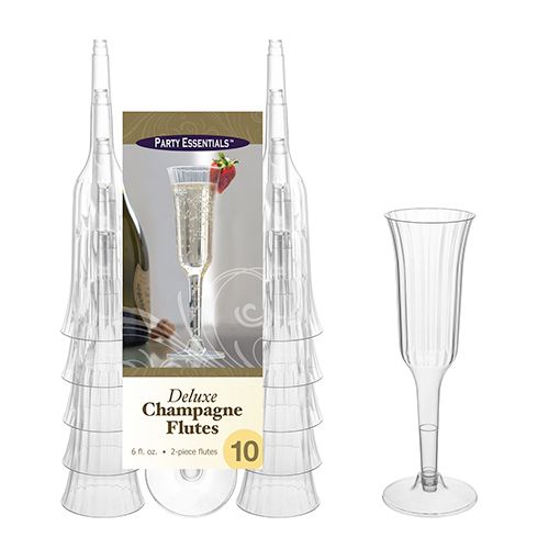 Champagne Flute 6oz Deluxe 2pc - 10ct