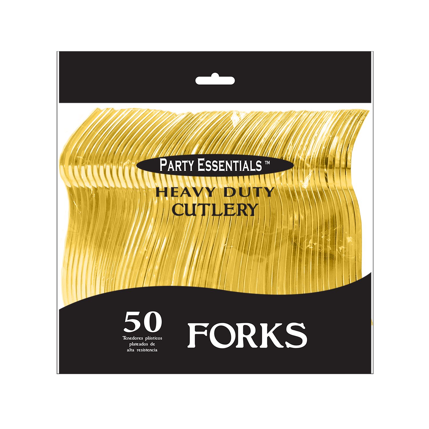 Heavy Plastic Forks - Gold 50ct