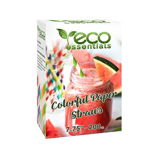 Paper Straws 7.75&quot; - Multi 200CT