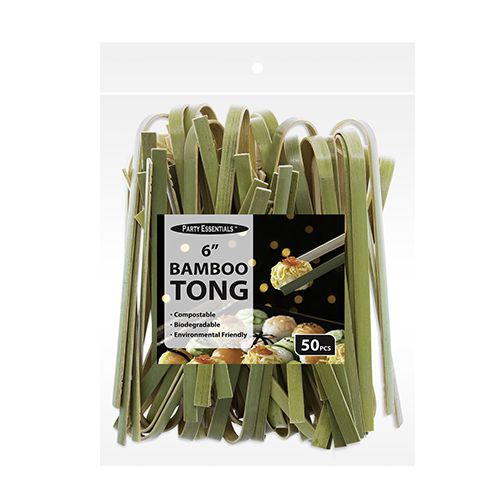 Tongs Bamboo 6&quot; 50 Ct