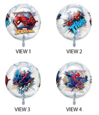 Spiderman Orbz - 15&quot; Helium Filled Foil Shaped Balloon, Ribbon