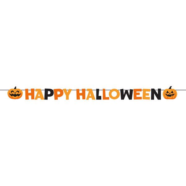 Happy Halloween - Prestrung Ribbon Banner