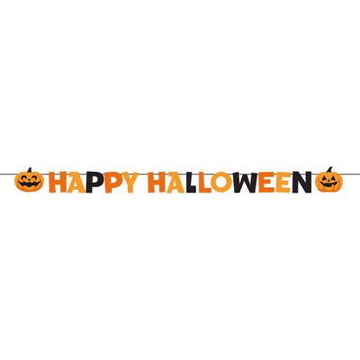 Happy Halloween - Prestrung Ribbon Banner