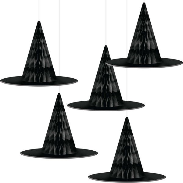 Witch Hat - Hanging Cut Out Honeycomb 5 Ct