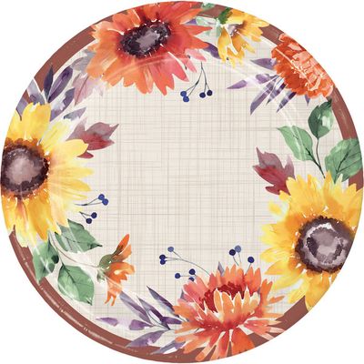 Fall Flowers - 7&quot; Dessert Plate 8ct