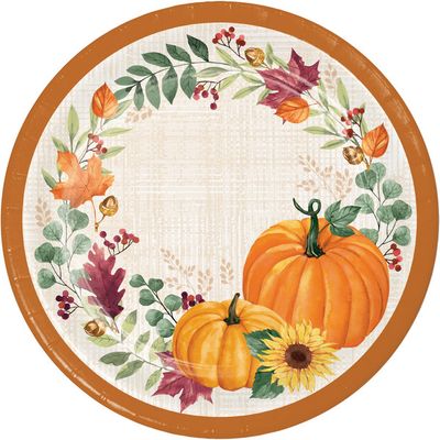 Harvest Wishes - 9&quot; Plates 8ct