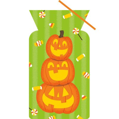 Pumpkins Shaped Cello Bags with Tie 20ct