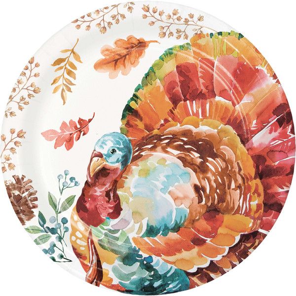 Tasteful Turkey - 9&quot; Luncheon Plate 8 Ct
