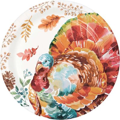 Tasteful Turkey - 9&quot; Luncheon Plate 8 Ct