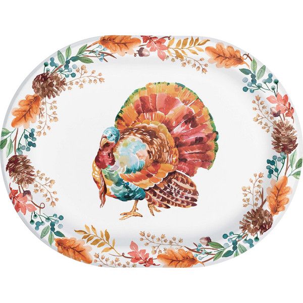 Tasteful Turkey - Oval Platter 12&quot; X 9&quot; 8 Ct
