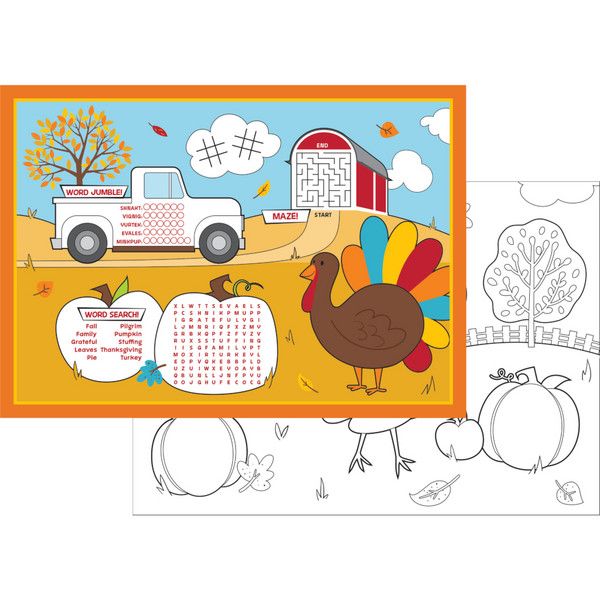 Fall Activity Placemats 8ct