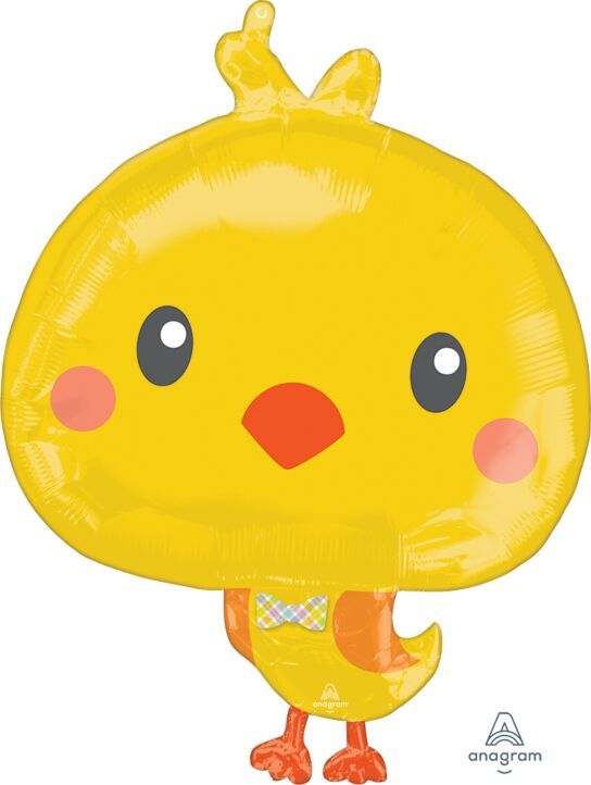 Easter Chicky - 37" Helium Filled Foil Balloon, Ribbon