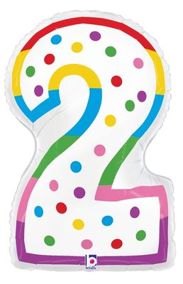 Birthday Candle #2 - 24&quot; Helium Filled Foil Balloon, Ribbon