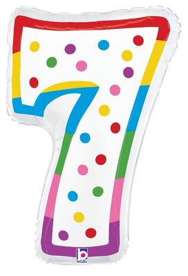 Birthday Candle #7 - 24&quot; Helium Filled Foil Balloon, Ribbon