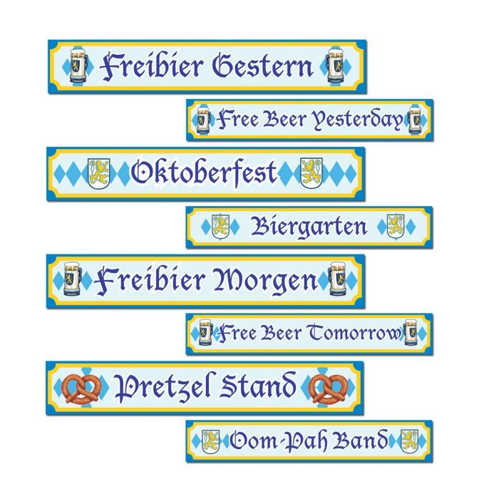 Oktoberfest Street Sign Cutouts