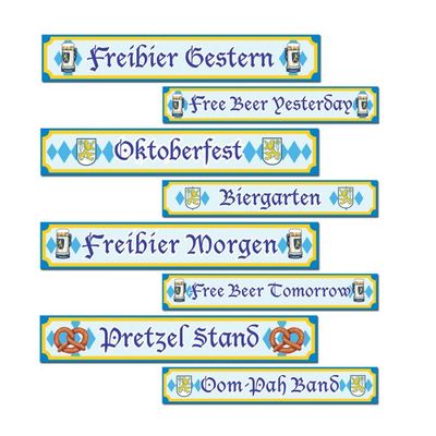 Oktoberfest Street Sign Cutouts
