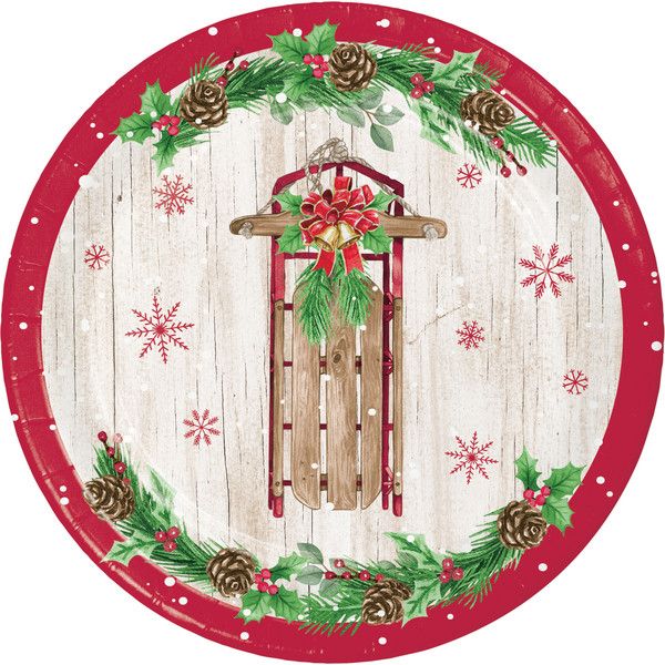 Vintage Christmas - 7&quot; Plates 8ct