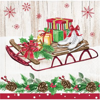 Vintage Christmas - Beverage Napkin 16ct