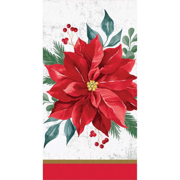 Festive Floral - 3 Ply Guest Towel 16 Ct