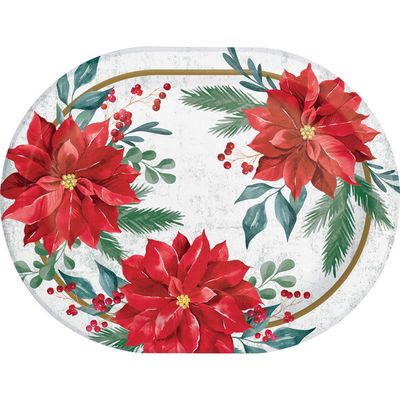 Festive Floral - 12&quot; x 9&quot; Oval Platter 8 Ct