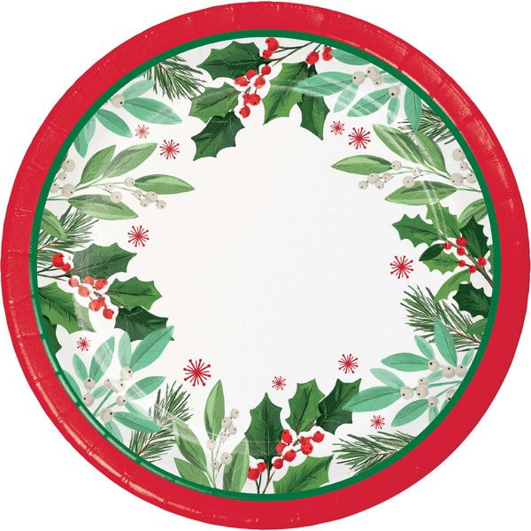 Holly Jolly Christmas - 9&quot; Luncheon Plate 8 Ct