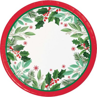 Holly Jolly Christmas - 9&quot; Luncheon Plate 8 Ct