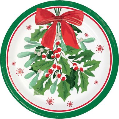 Holly Jolly Christmas - 7&quot; Dessert Plate 8 Ct