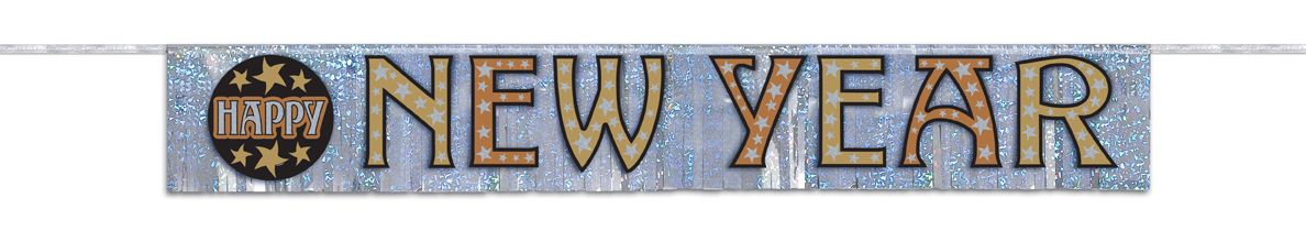 New Year Foil Fringe Banner  4.75&#39;