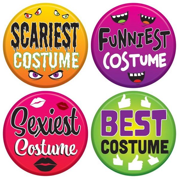 Halloween Costume Buttons 4 Ct