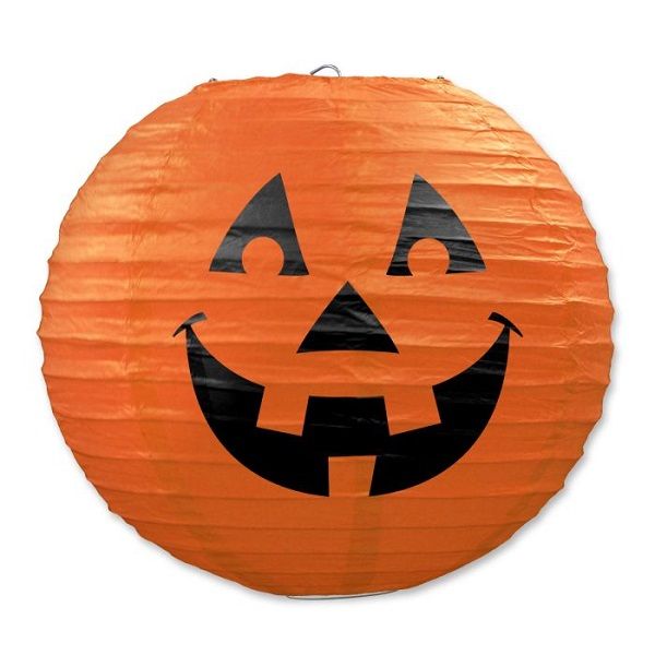 Jack-O-Lantern - 9.5&quot; Paper Lantern 3 Ct