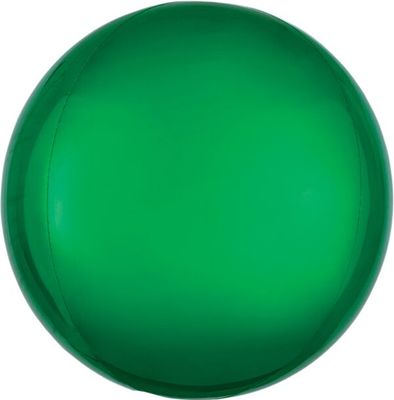 Green Orbz - 15&quot; Helium Filled Foil Balloon, Ribbon