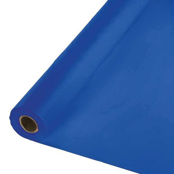 Plastic Banquet Roll Cobalt 100&#39;