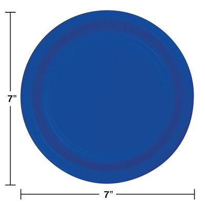 7&quot; Paper Dessert Plate Cobalt 24 Ct