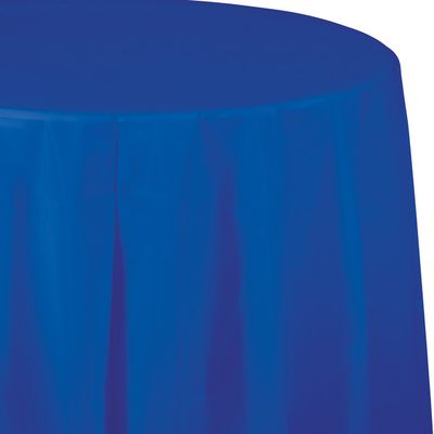 Round Plastic Tablecover Cobalt 84&quot;