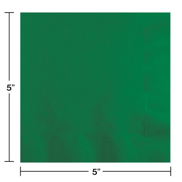 Beverage Napkin 2Ply Emerald Green 50 Ct
