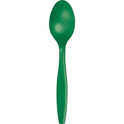 Plastic Spoons Emerald Green 50 Ct