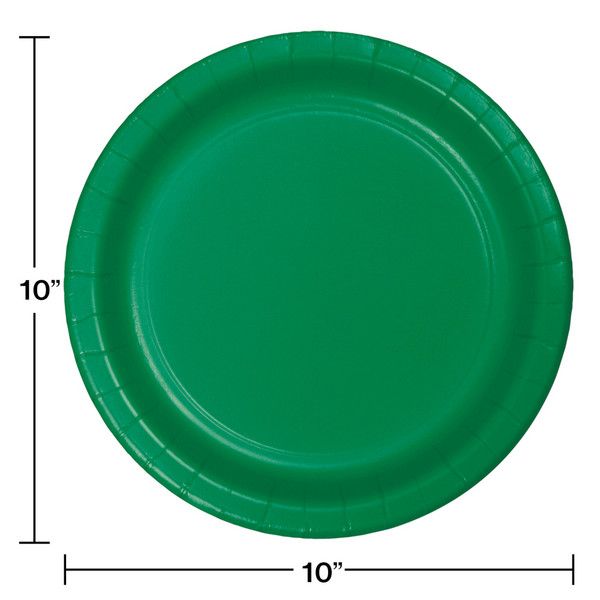 10&quot; Paper Dinner Plate Emerald Green 24 Ct