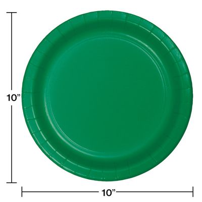 10&quot; Paper Dinner Plate Emerald Green 24 Ct