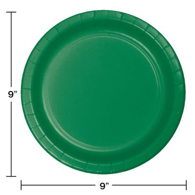 9&quot; Paper Luncheon Plate Emerald Green 24 Ct