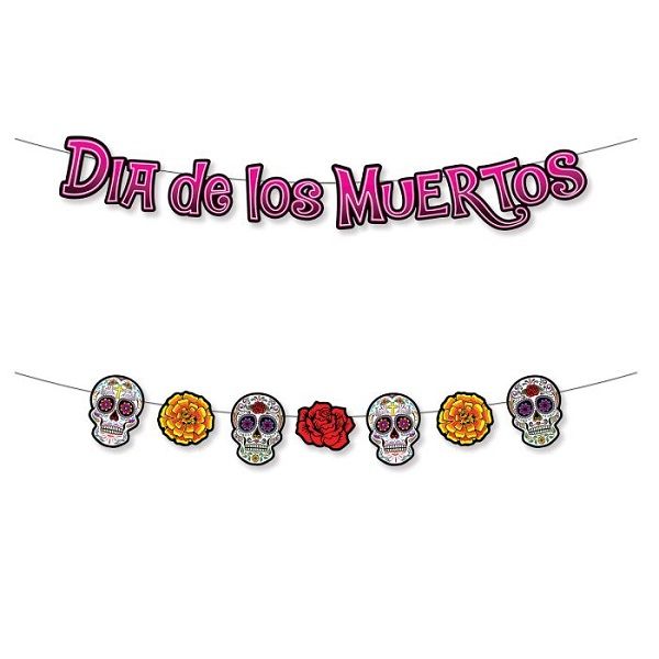 Dia De Los Muertos Streamer Set 7.5&quot; x 5&#39; 6&quot;